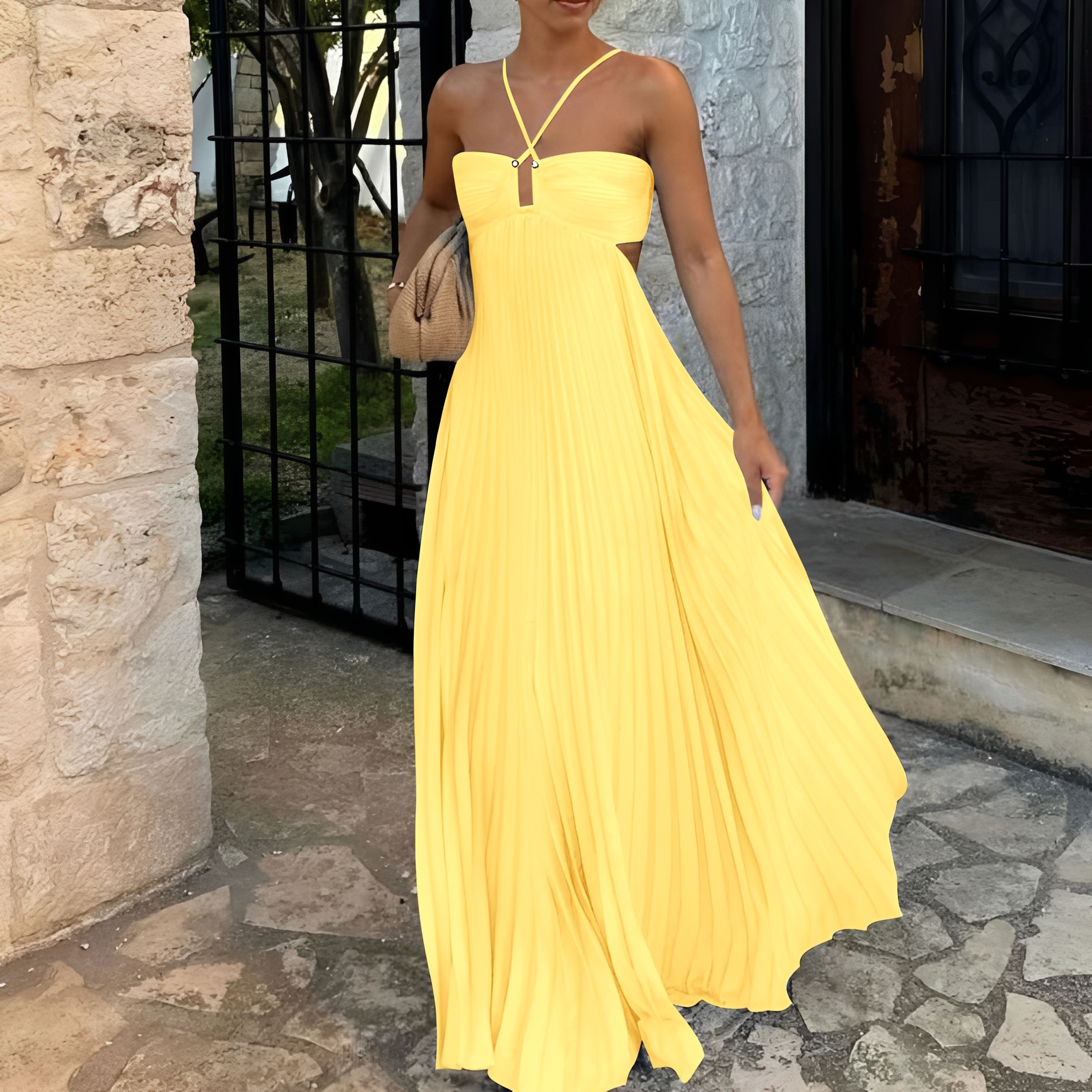 Vestido Plisado Golden Hour