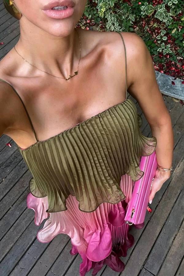 Vestido Plisado Elegancia de Verano Premium