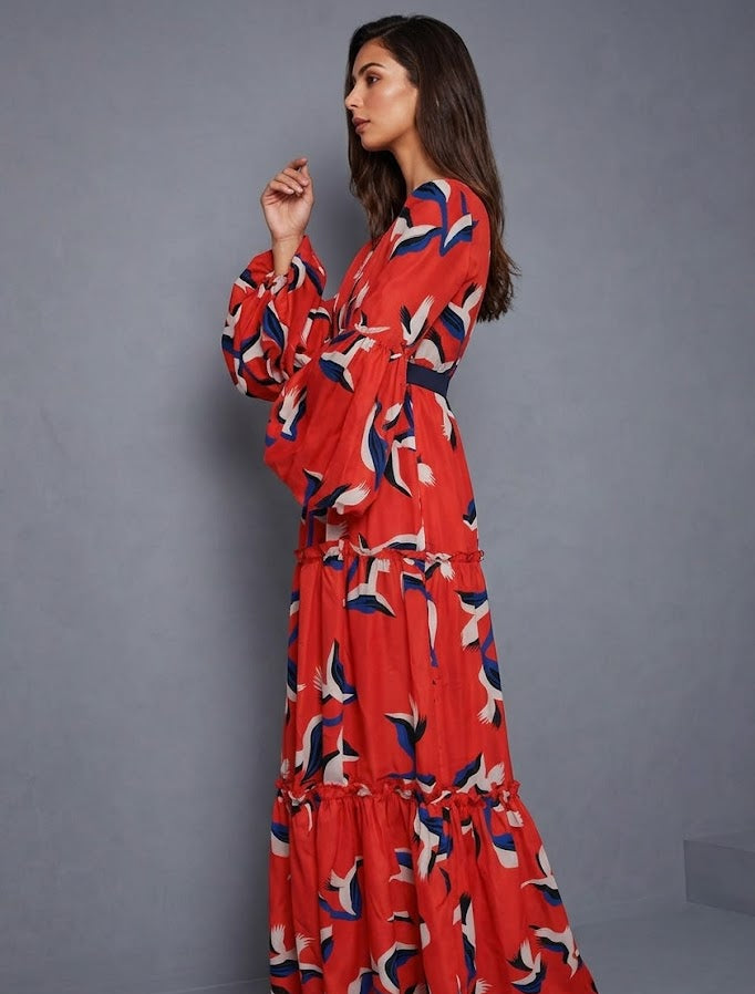 Maxi Vestido Estampado Gaviota