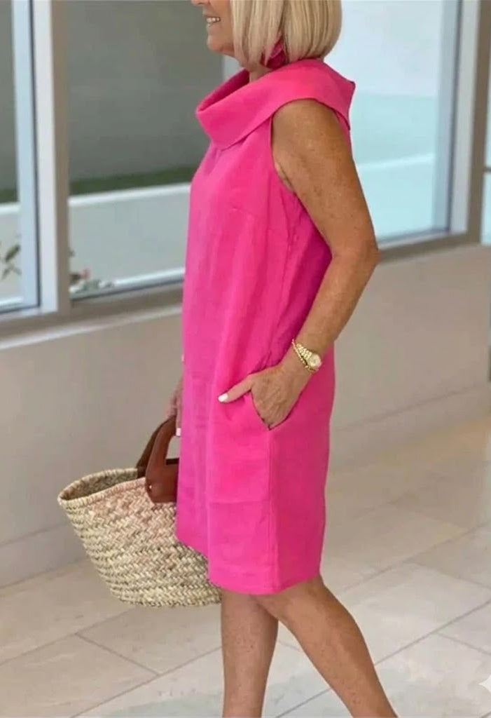 Vestido Midi Cuello Hamaca