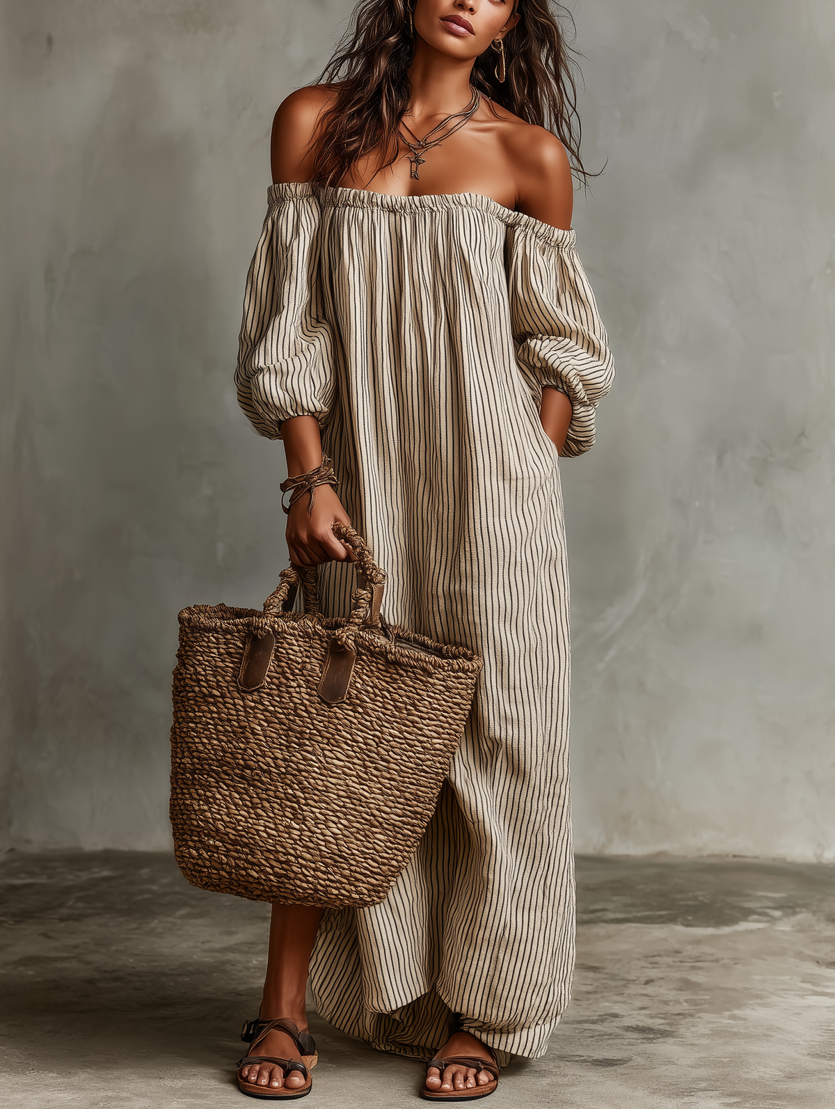 Vestido Maxi de Rayas "Boho Breeze"