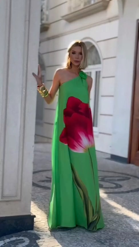 Vestido Maxi Flor Esmeralda